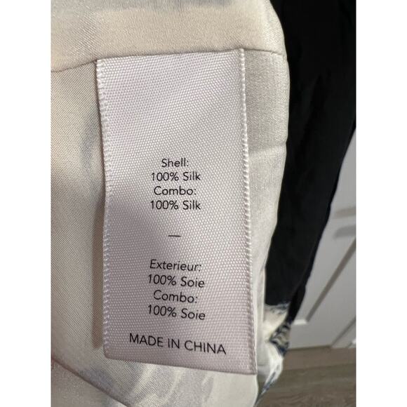 Elizabeth and James size 4 Women's Black Floral Print Shift Dress Silk Hi Low - Picture 6 of 7